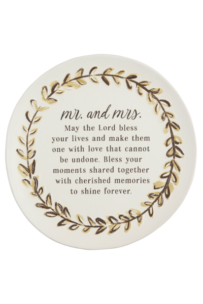 mr + mrs bless plate