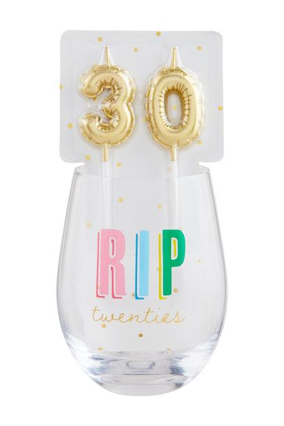 30 candle wine glass set