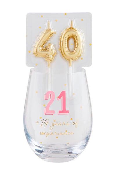 40 candle wine glass set