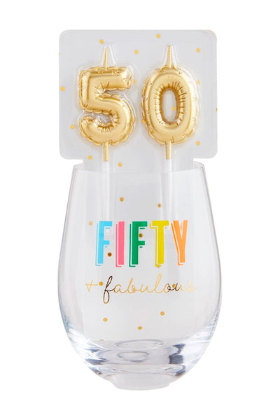 50 candle wine glass set