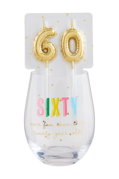 60 candle wine glass set