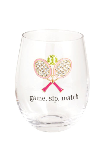 jewel tennis wine glass