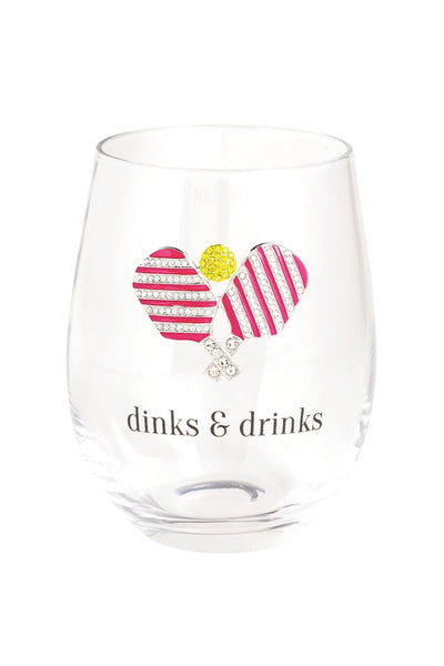 jewel pickle ball wine glass