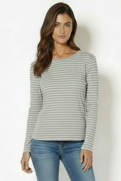long sleeve waffle stripe thermal