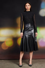 Load image into Gallery viewer, faux leather midi skirt
