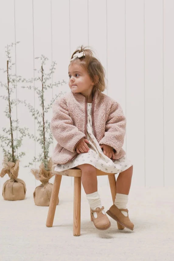 kids shearling zip jacket