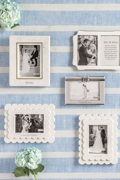 gold inlay marble Mr + Mrs frame