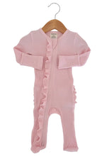 Load image into Gallery viewer, baby organic waffle ruffle footie
