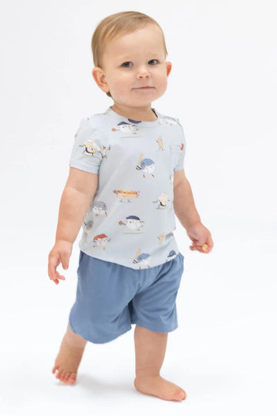 kids baseballs tee + short set