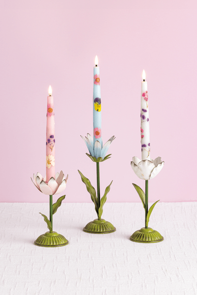 LED flower taper candle