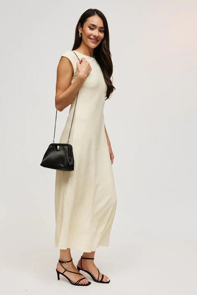 Satin Bead Handle Clutch