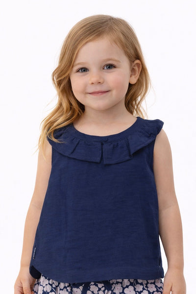 girls ruffle neck tank