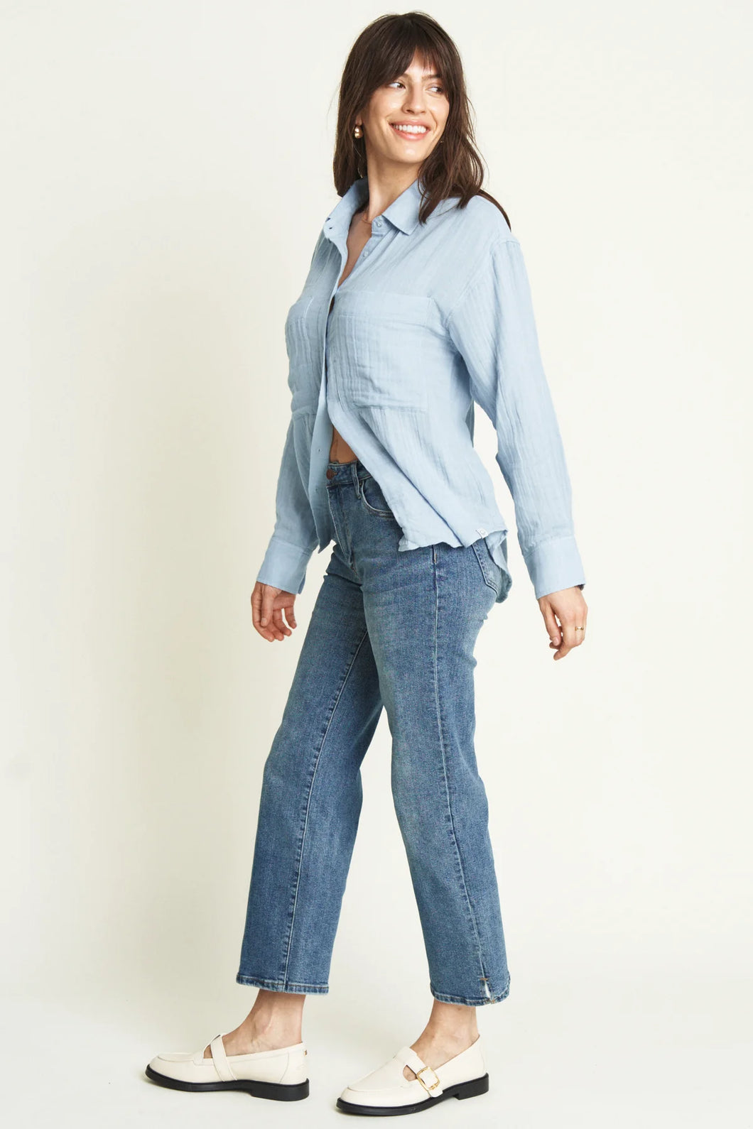 hirise wide leg crop denim