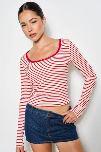 stripe rosette tee