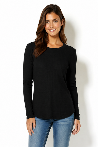 long sleeve waffle thermal top