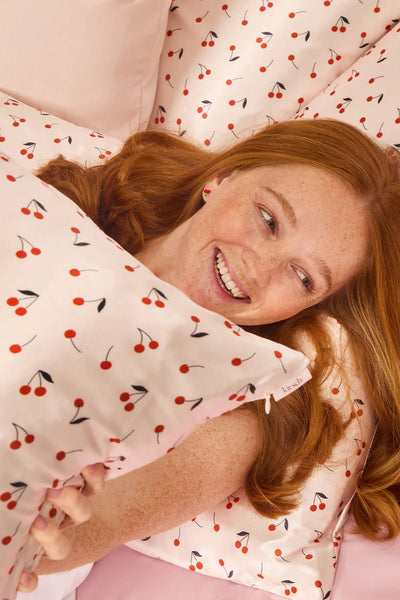 satin pillowcase cherry