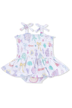 Load image into Gallery viewer, baby beach days smocked skirted bubble
