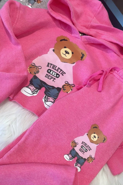 girls crop hoodie bear