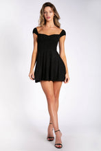 Load image into Gallery viewer, empire waist shimmer mini dress
