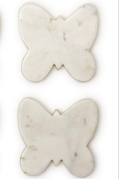 4 butterfly marble coasters set