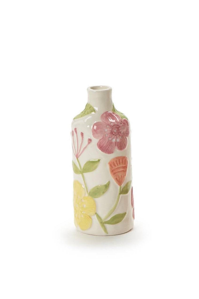 floral relief vase-small