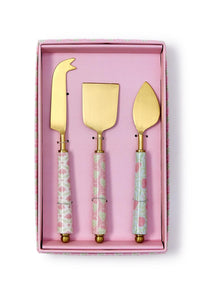 floral cheese knives set