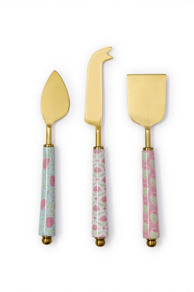 floral cheese knives set