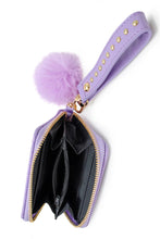 Load image into Gallery viewer, stud strap pom wallet
