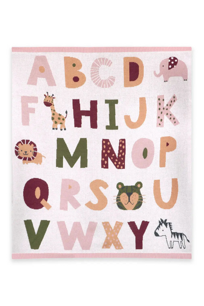 organic abc baby knit blanket