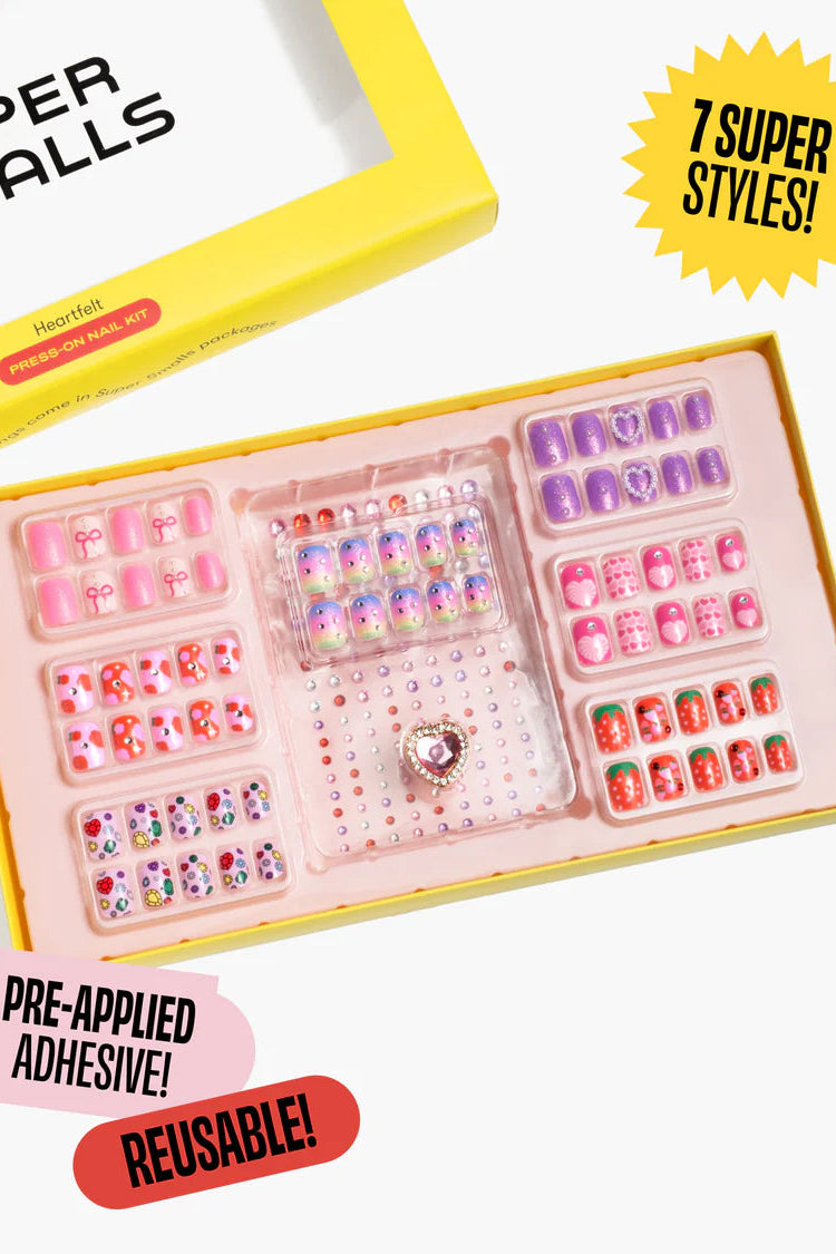 girls heartfelt press on nails