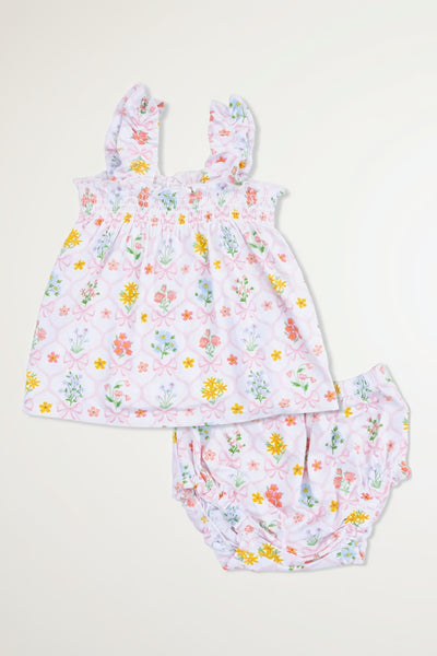 infant floral trellis top + bloomer set