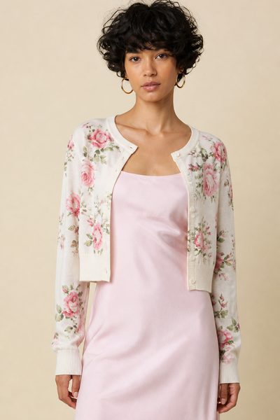 floral button cardigan