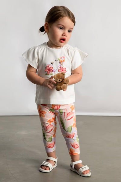 Mini girls floral bicycle tee and legging