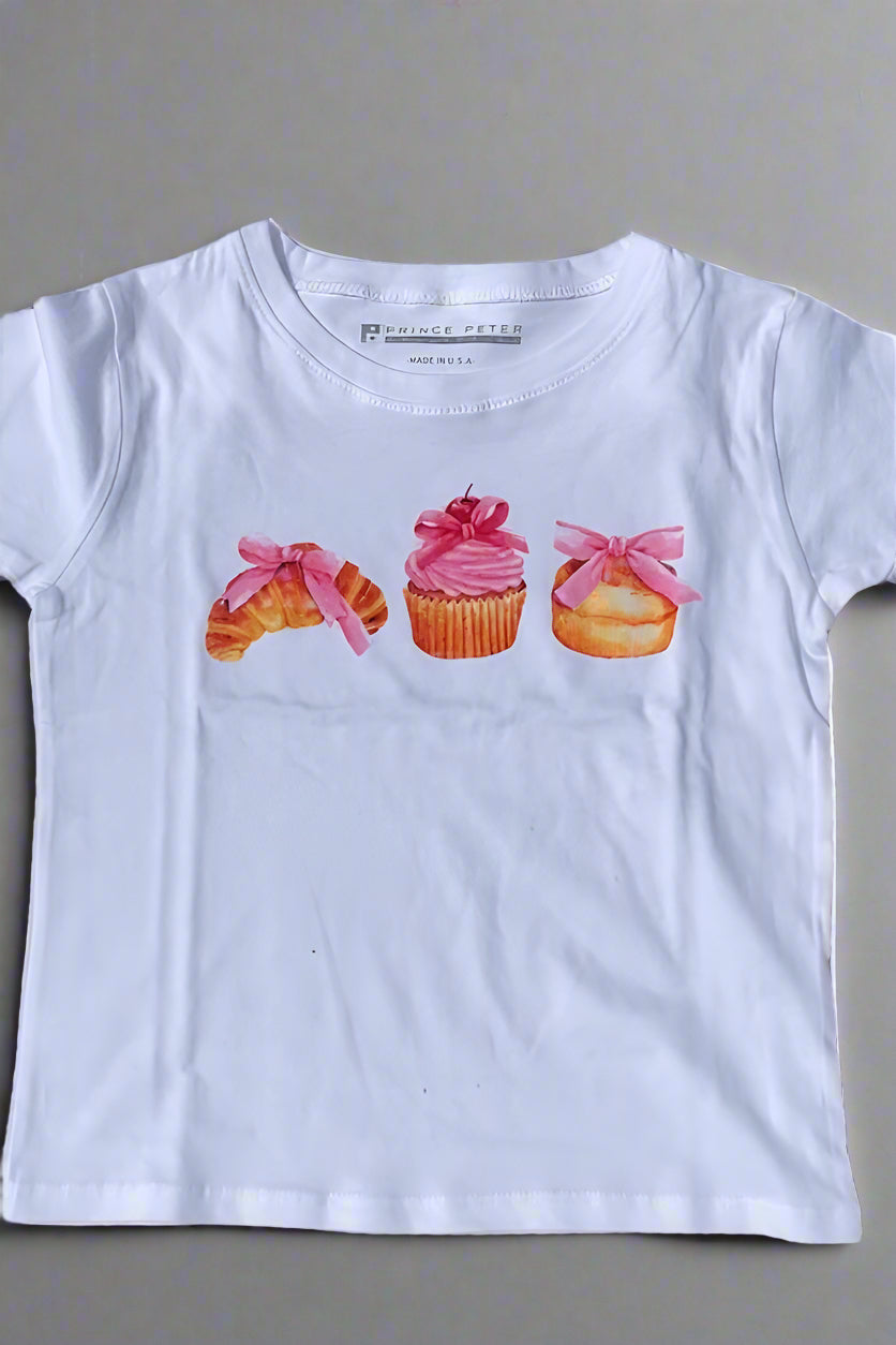 girls pasteries + bows tee