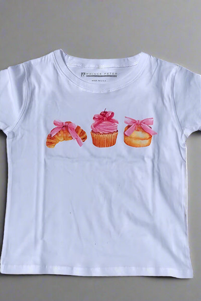 girls pasteries + bows tee