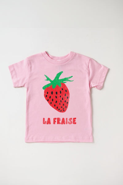 girls short sleeve tee strawberries