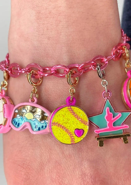 charm glitter softball