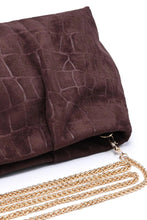 Load image into Gallery viewer, Embossed Croc Faux Suede Clutch
