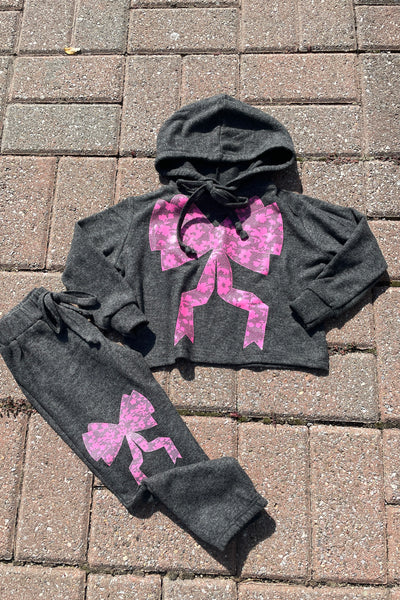 girls lace bow hoody