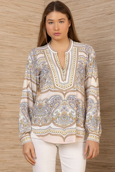 3/4 sleeve print dress