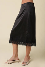 Load image into Gallery viewer, Satin Lace Hem Skirt
