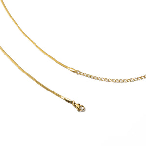 gold filled micro herringbone necklace