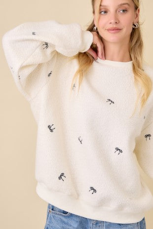 sherp bow sweatshirt