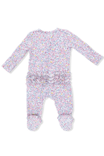 Load image into Gallery viewer, infant garden ruffle zipper footie
