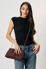 Load image into Gallery viewer, Embossed Croc Faux Suede Clutch
