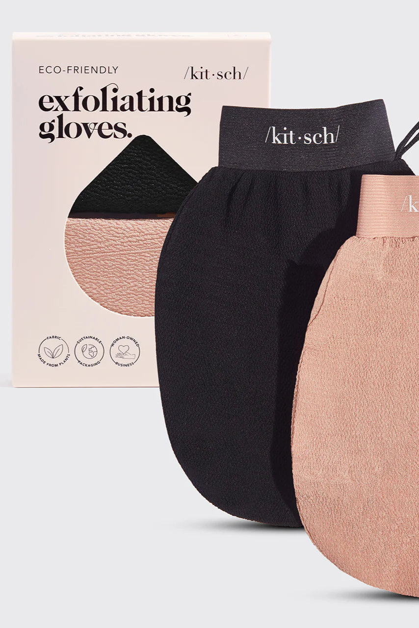 2 exfoliating gloves