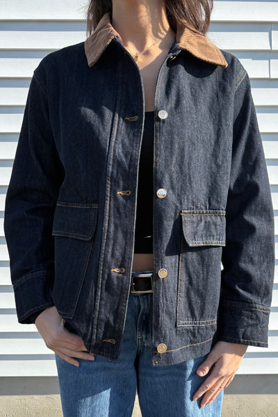corduroy collar denim barn jacket