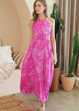 Load image into Gallery viewer, cutout floral halter maxi dress
