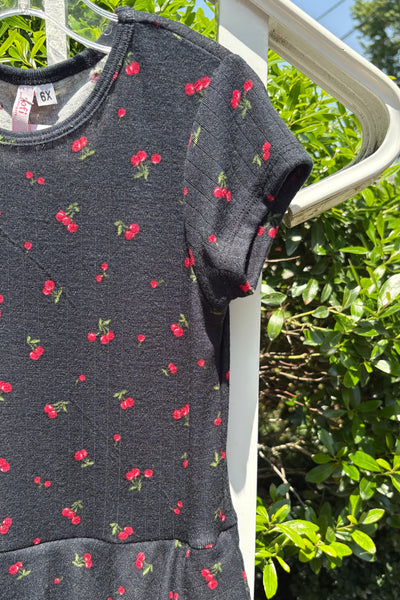 girls cherries tier bubble dress