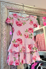 Load image into Gallery viewer, girls short sleeve roses dress
